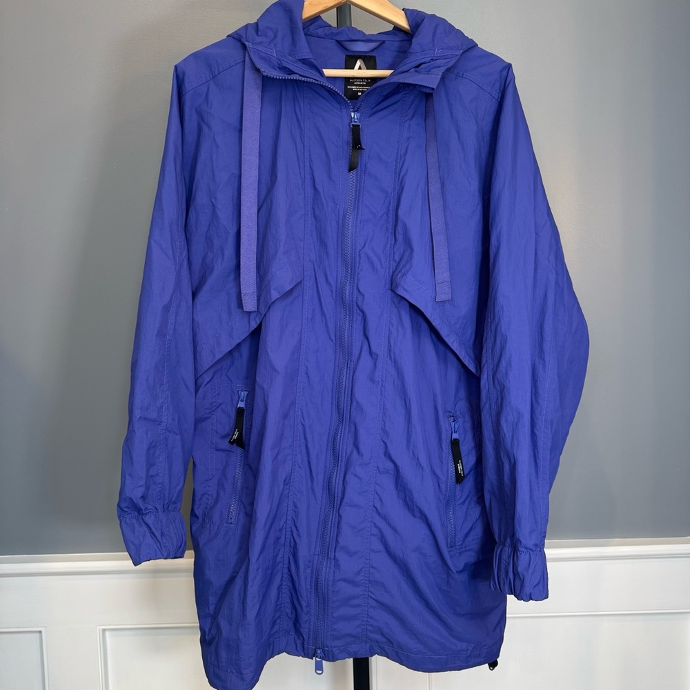 Athleta x Allyson Felix Women Purple Hooded Windbreaker Zip Pockets Size M